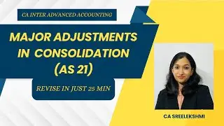 MAJOR ADJUSTMENTS WHILE PREPARING CONSOLIDATED BALANCE SHEET  AS 21  BY CA SREELEKSHMI.S