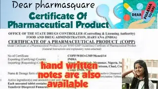 Certificate of pharmaceutical product( COPP)