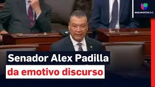 Senador Alex Padilla rompe el silencio en DC tras ser esposado en evento de Kristi Noem en L.A.