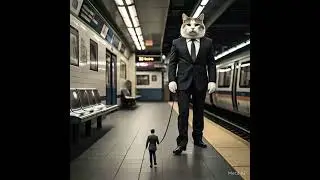 A big white cat wearing a sleek suit. This is AI generated.