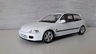 Honda Civic EG6 White 1991 auto modelis 1 18 Solido scale model