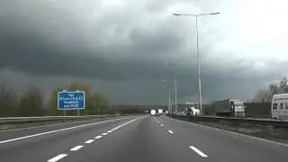 Driving On The M5 From J5 (Droitwich) To J4A (M42), England 3rd April 2012.