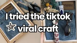 Viral 10-Minute DIY! Denim Jean Pocket Frame ✂️ Easy + Aesthetic Home Decor