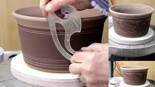 CLAY LEATHER HARD BOWL RELIEF PATTERNS CARVED