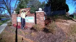 Brick sign power washing | 360 Soft Wash