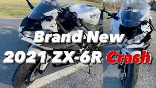 Crashed Brand New Kawasaki Ninja ZX6R 😭 #zx6r #2021zx6r #crash