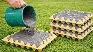 Pour Cement Into An Egg Tray. You'll Be Surprised By The Results!