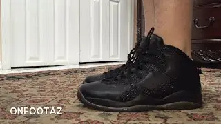 Air Jordan 10 X OVO Black On Foot