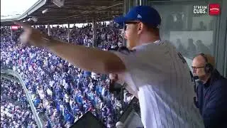 Andrew Santino leads Wrigley Field Take Me Out to the Ball Game - Cubs vs Yankees 7th Inning Stretch