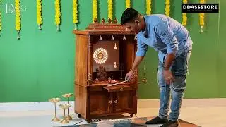 Solid Wood Wooden Home Temple & Puja Ghar | DDASSWTSOLID46 | Pooja Mandir Designs | DDASSSTORE.COM