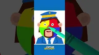 🌈Let's Paint Captain Discovery's Face🎨#shorts #learncolorsforkids #educationalvideos