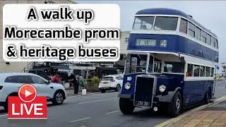 Morecambe Prom with heritage Buses