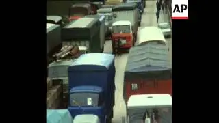 SYND24/03/71 FRENCH LORRY DRIVERS BLOCK ROADS AND CAUSE TRAFFIC CHAOS THROUGHOUT FRANCE