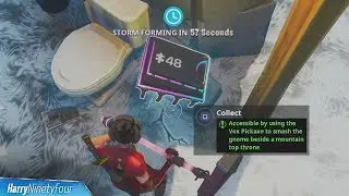 Fortbyte #48: Accessible by Using the Vox Pickaxe to Smash the Gnome Beside a Mountain Top Throne