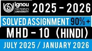 MHD 10 solved assignment 2025-26 || mhd 10 solved assignment 2026 in hindi | mhd 10 2026 assignment