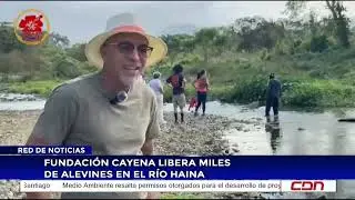 Fundación Cayena libera miles de alevines en el Río Haina