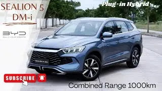 BYD Sealion 5 DM-i plug in hybrid vehicle with combined range 1000km
