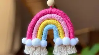 Tutorial: Porta Chaves Arco-&iacute;ris Macram&eacute; #macrametutorial #rainbowkeychain