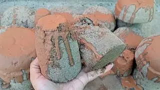 Concrete Gray sand Dry & Damp Crumbling on Floor with Mud Paste pouring 🤤