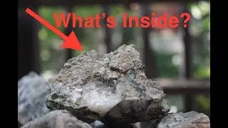 What's Inside?  Acid Bath for a Calcite Rock!