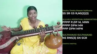 Thottu Thottu Pesum Sulthana Song Veena Tutorials  | Ethirum Puthirum | Swaram For  Sulthana Song