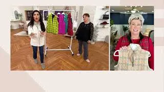 Belle by Kim Gravel Reversibelle Mad for Plaid Print Zip Vest on QVC