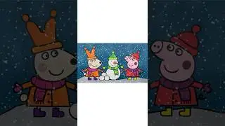 Coloring Little Piggy Winter 🐷 👧 | #littlepiggy #coloring #coloringtime #markers #creativeforkids