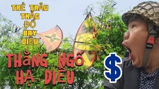 thắc thức trẻ tr&acirc;u thả diều to d&agrave;i 5m, một m&igrave;nh