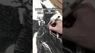 I put my drawing on a tshirt 🎨 #screenprinting #art #darkart #drawing #gothic #customclothing