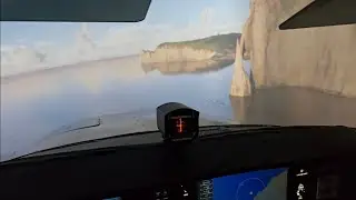 MSFS 2024 Etretat low pass flight. C172 G1000 home cockpit.