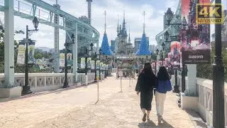 [4K] Outdoor part of Lotte World Adventure, an indoor theme park in Seoul, Korea Walking Walker