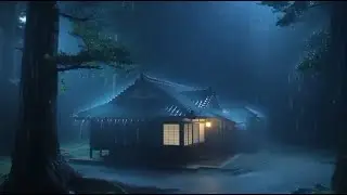 Cozy Rainy Night in a Japanese Forest Cabin 🌧️ No Music – Perfect for Sleep & Relaxing
