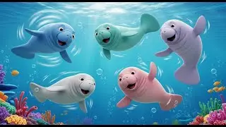 Five Little Manatees Float Float Float | Nursery Rhymes for Kids & Baby Songs