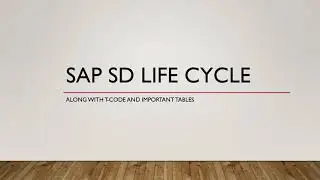 SAP SD LIFE Cycle with T Code and important Tables