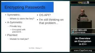 CppCon 2015: Jens Weller &ldquo;An Overview on Encryption in C++
