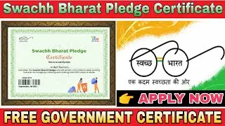 Swachh Bharat Pledge Certificate I Free Government Certificate I Digital Classroom