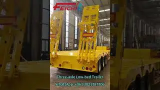#trailer Three-axle low-flatbed semi-trailer, gooseneck type