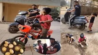 Sunday full day spend with family😍papa ki sath lgai Race 🚴🚴#garden me ki full masti😜bhai ko bachaya🥰