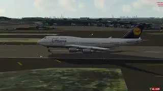 lufthansa boeing 747-400 JFK5 departure radar vector MERIT. runway 22r P3D v5