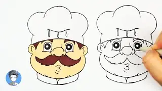 How to draw  chef mask