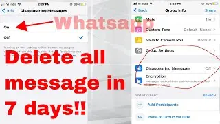 WhatsApp new update disappeared messages!! (delete message after 7 days) #whatsapp #newupdate