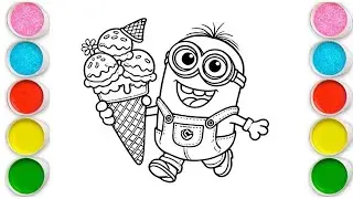 Cute Minion Drawing for kids, Painting & Coloring for kids, Toddlers | Let's Draw Together