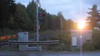 Finnish Express Train 707 in Suurisuo crossing, Iisalmi.