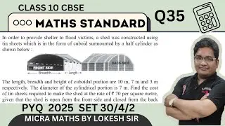 Q35 In order to provide shelter to flood victims a shed |class10 maths| standard | PYQ set 30/4/2