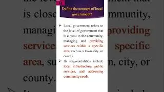 Concept of local Government #shorts #education