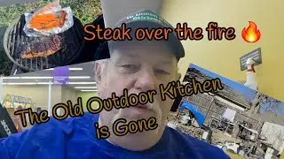 Out with the old & Cooking Steak #foryou #fyp #outdoorkitchens #outdoorcooking #steak #subscribe 