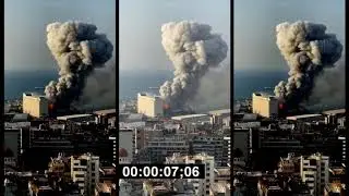 Beirut Blast Best Footage Collection Compilation Massive Blast and Shock Wave