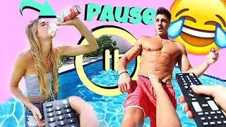 PAUSE CHALLENGE With GIRLFRIEND For 24 HOURS! *Funny*