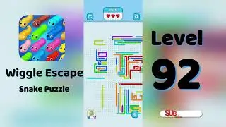 🎮 Wiggle Escape Level 92 Walkthrough | Snake Puzzle Challenge 🐍 | SolutionGuruji