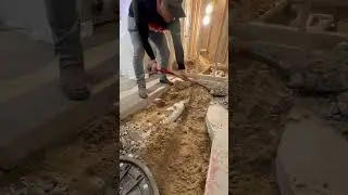 Basement Bathroom Slab Work #diy #tools #construction